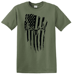 Buck Skull and Flag T-Shirt