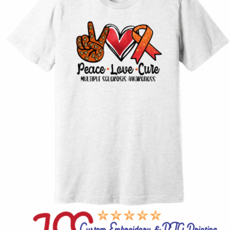 Multiple Sclerosis Peace-Love-Cure T-Shirt