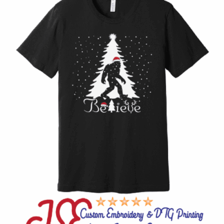 Bigfoot Christmas Believe  T-Shirt