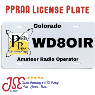 Pikes Peak Radio Amateur Association License Plate