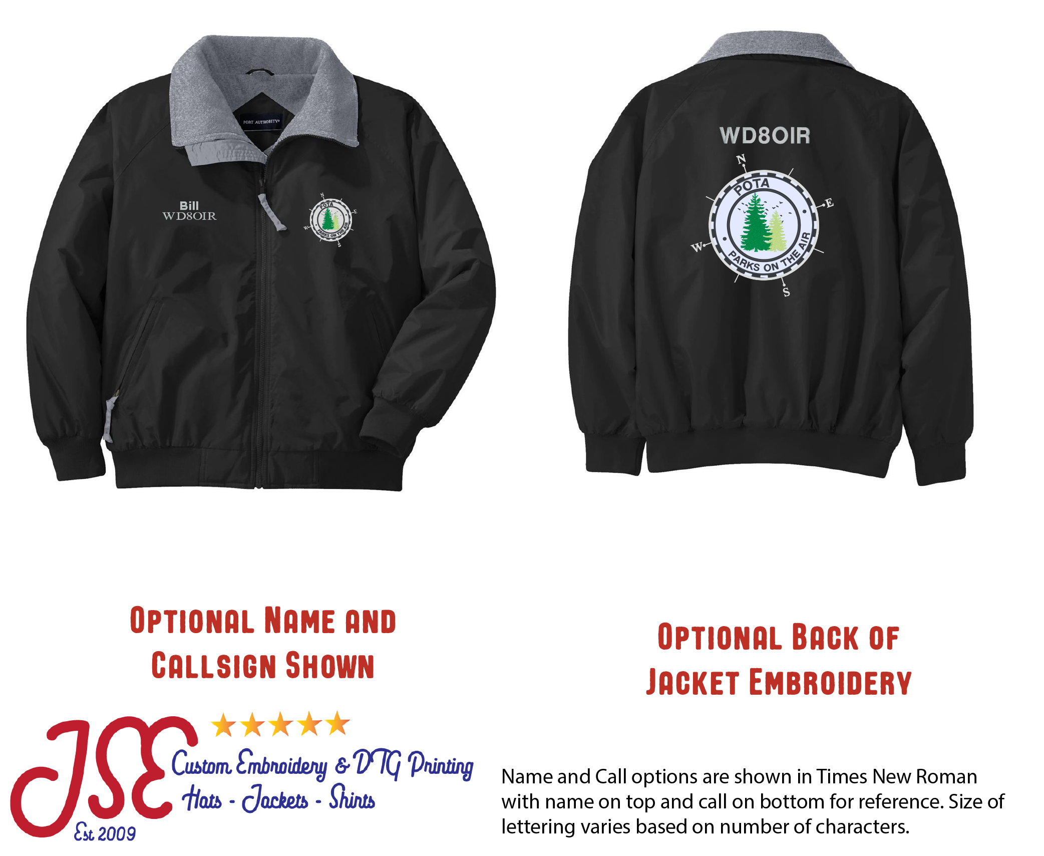 Parks On The Air (POTA) PA Challenger Jacket – JSE Embroidery