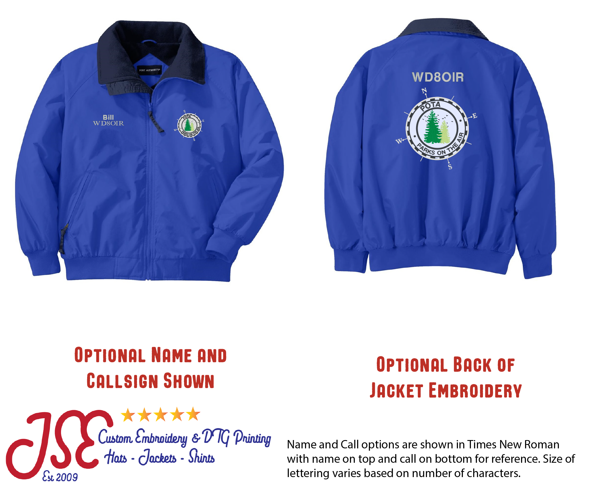 Parks On The Air (POTA) PA Challenger Jacket – JSE Embroidery