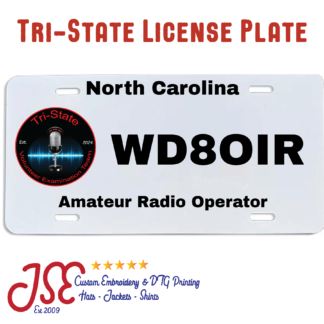 Tri State VE Team License Plate