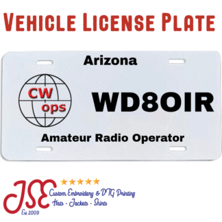 CW Ops License Plate