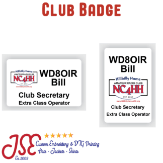 Hillbilly Hams Amateur Radio Club Badge (Logo 2)